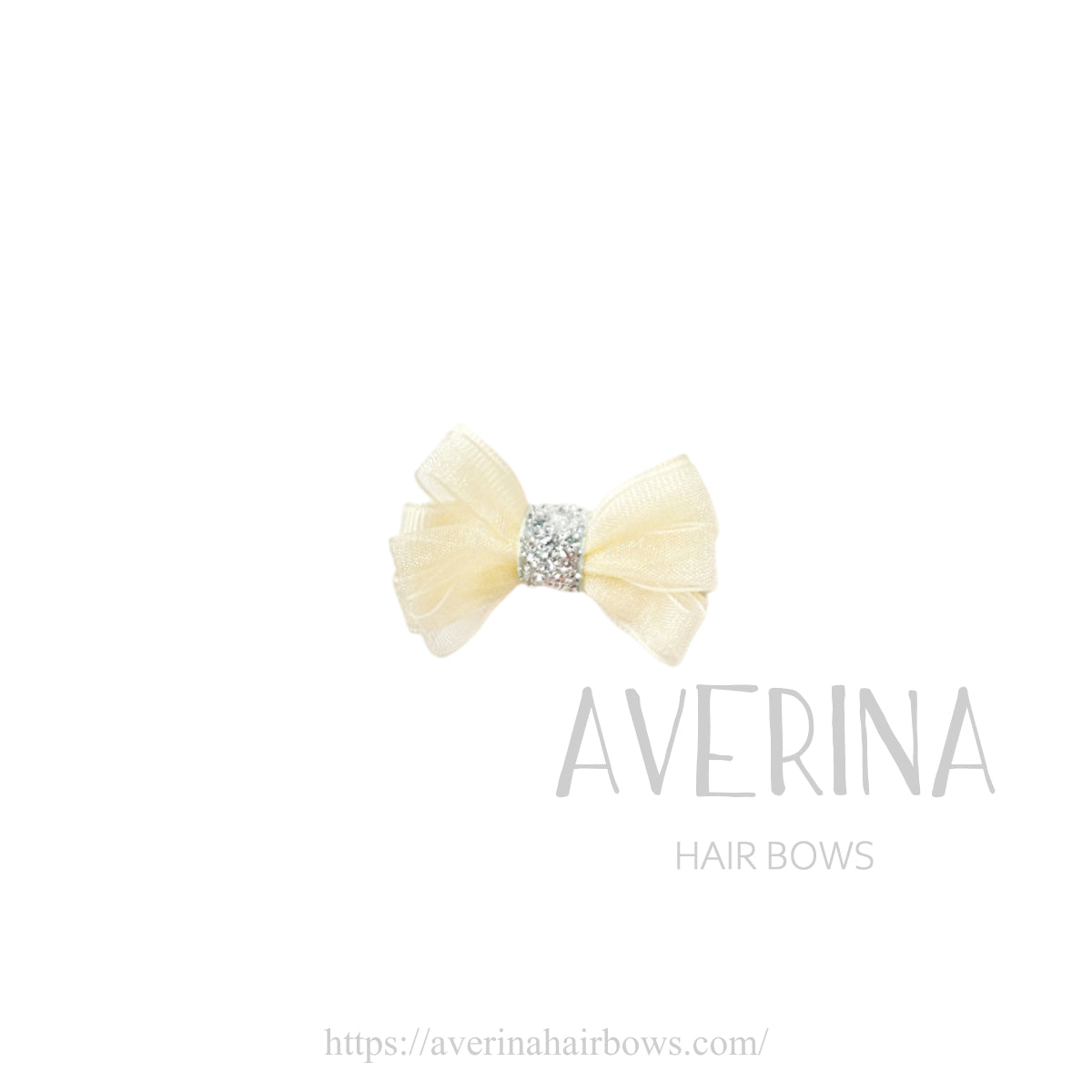 SOPHIA-XS Ribbon Hair Slide Cream