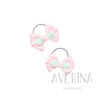 Elena-M Pink Gingham Rose【Pair】Hair Ties