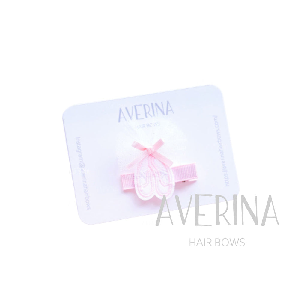 【AVERINA Express商品】Elodie-Ballet Shoes Tutu Pink Ribbon Hair Slide