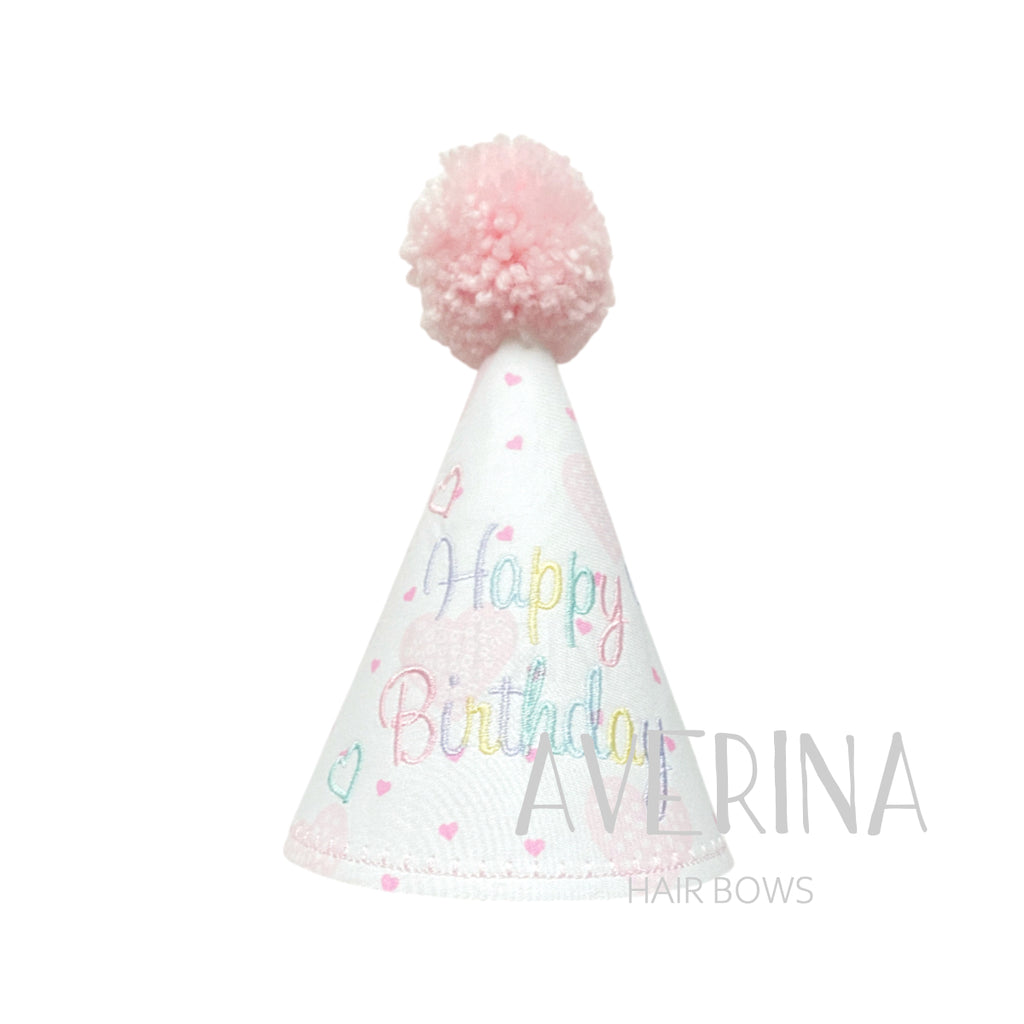 Birthday Hat ピンクハートレインボー