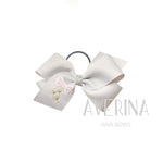 【 Express Shipping商品】Seren-フラット:L-パールグレー ヘアタイ(中) Stars＆スワロフスキー