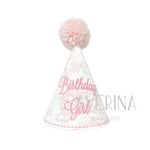 RILEY-Pink Toile de Jouy Birthday Hat Pink