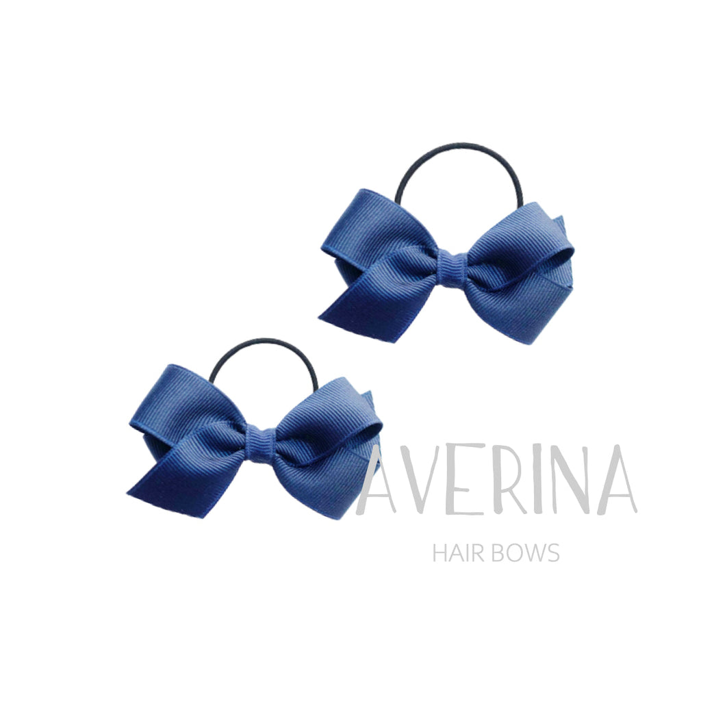 【AVERINA Express商品】MELINA-フラット:M ネイビー ヘアタイ2個セット(細)