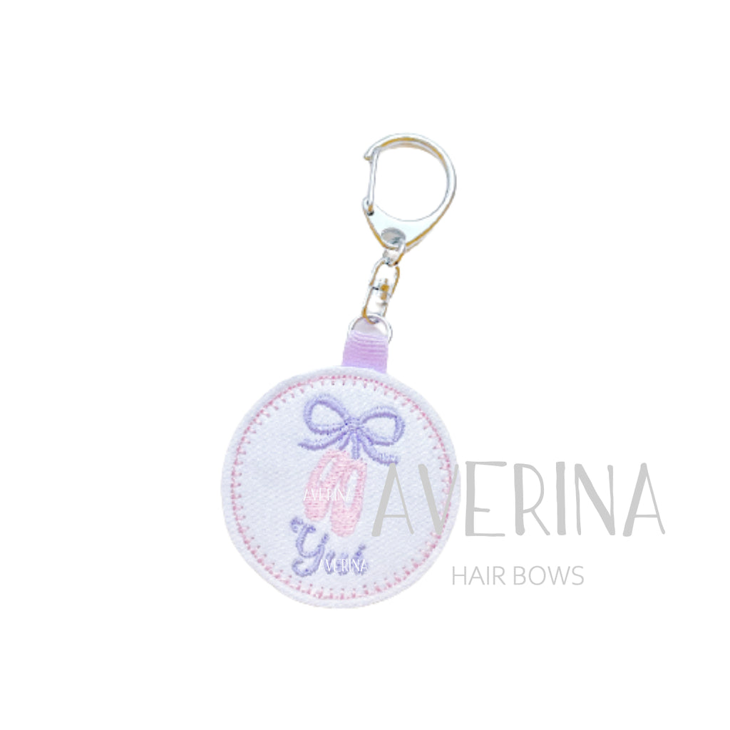 Olivia-Pink/Lavender ballet shoes key-chain/round key-holder