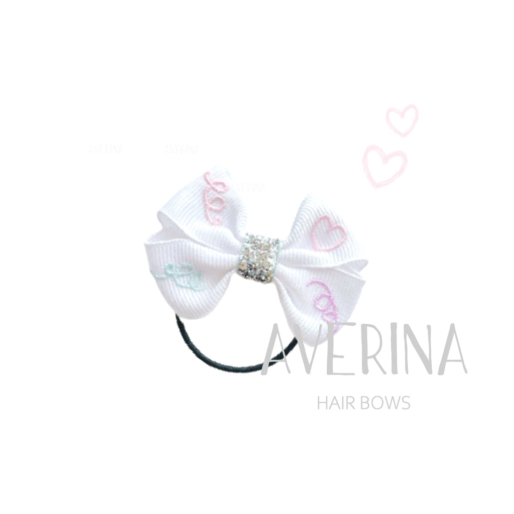 【 Express Shipping商品】LITTY-M Vanilla White/Silver Glitter Confetti Hair Tie